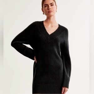 ABERCROMBIE & FITCH wool blend v-neck tunic sweater dress size XXS tall cozy